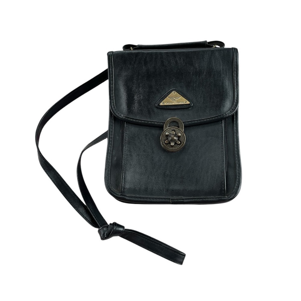 Legent Design Vintage 80s Top Handle Genuine Leather Crossbody Bag